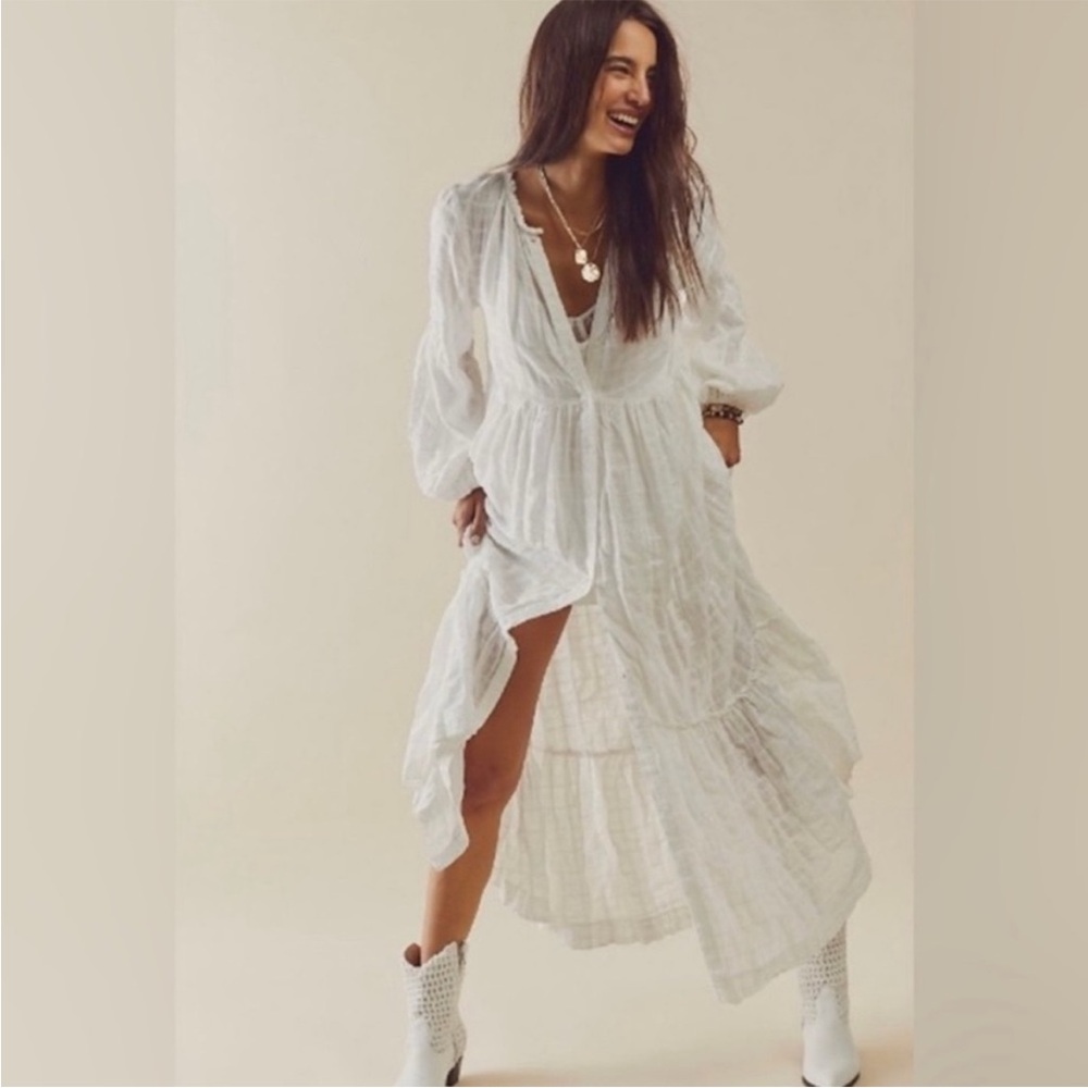 Free People Edie Maxi Dress in Ivory - READ